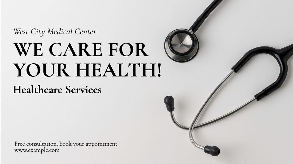 Healthcare services blog banner template, editable text