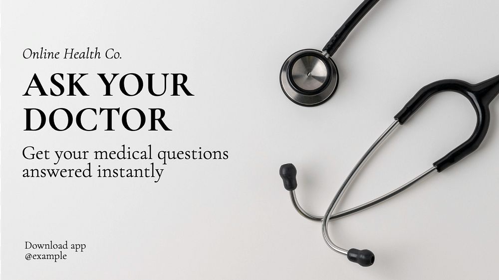 Ask your doctor blog banner template, editable text