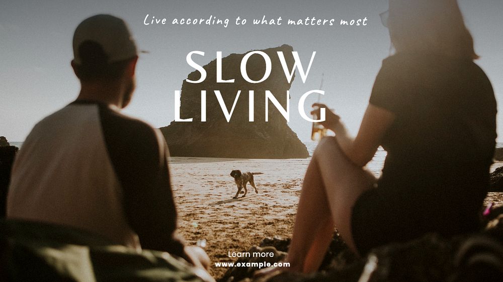 Slow living  blog banner template, editable text