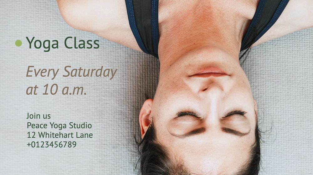 Yoga class  blog banner template, editable text