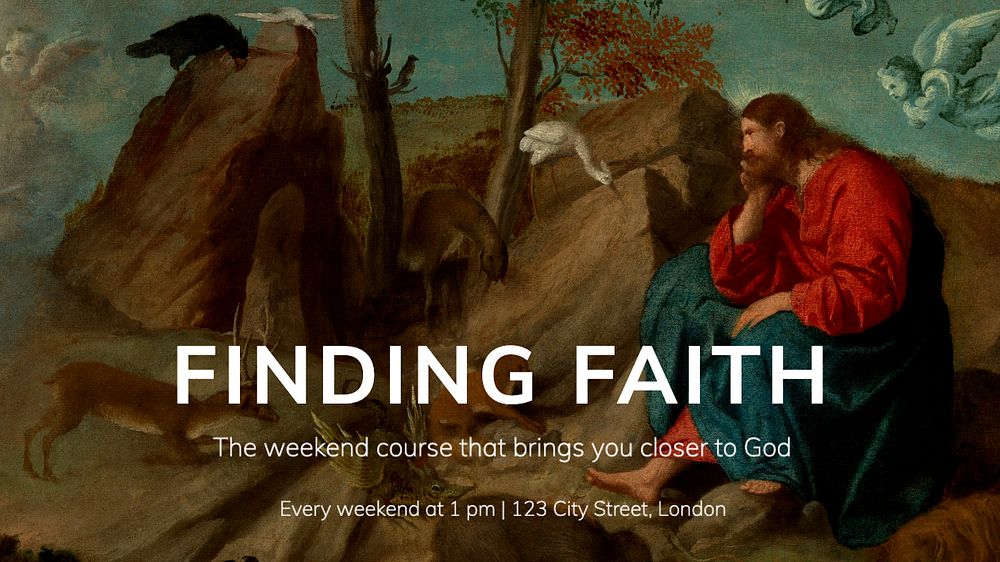 Finding faith  blog banner template, editable text