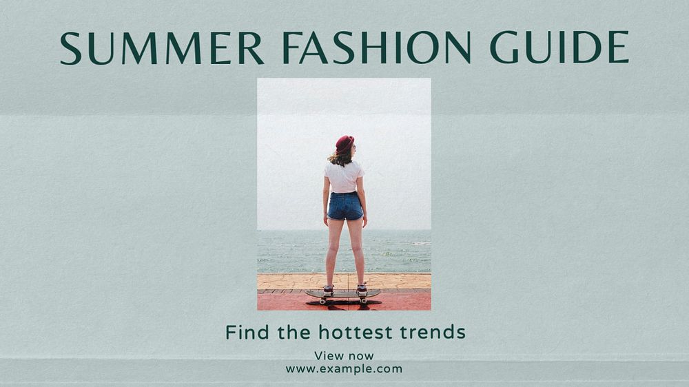 Summer fashion guide  blog banner template, editable text