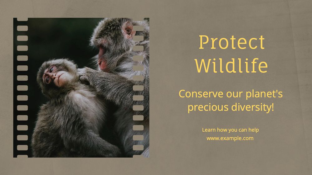 Protect wildlife  blog banner template, editable text