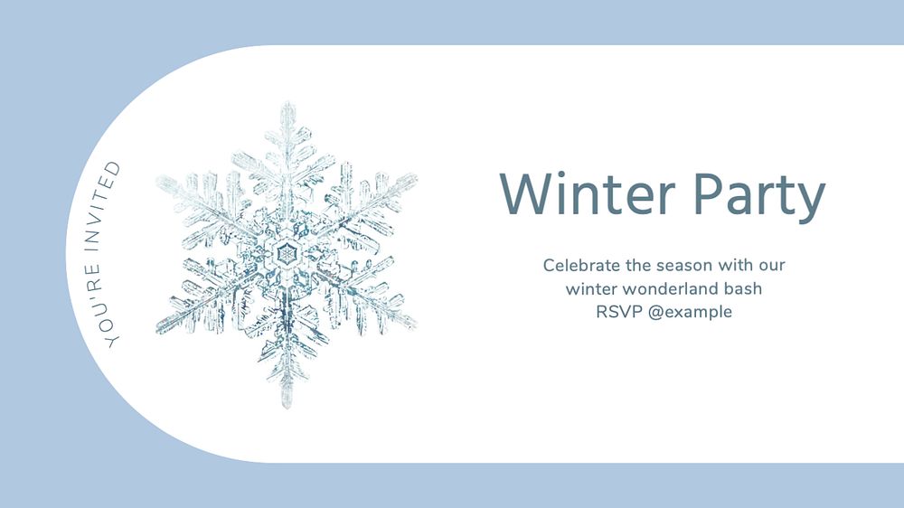 Winter party  blog banner template, editable text