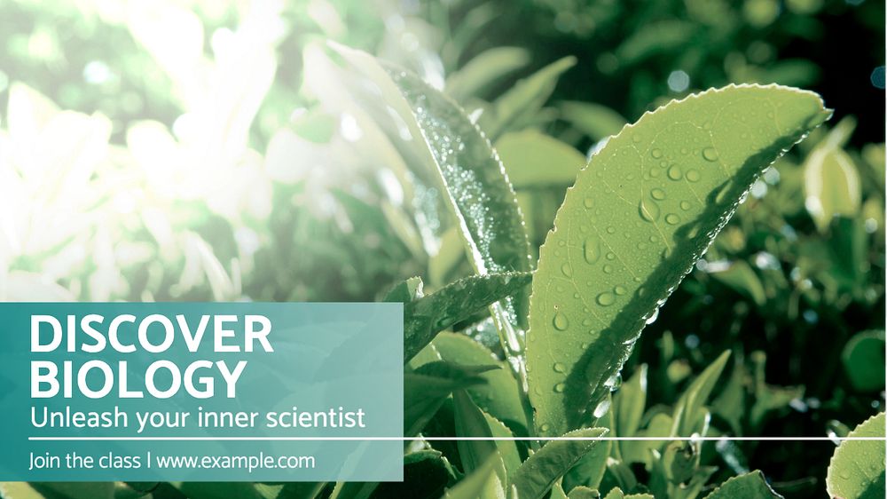 Biology class blog banner template, editable text