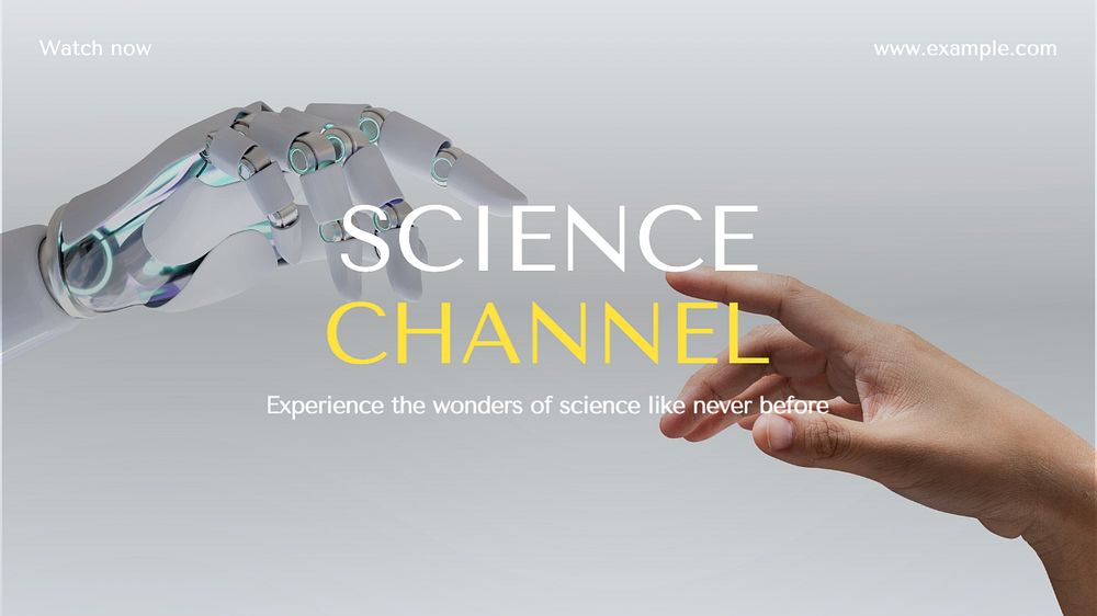 Science channel blog banner template, editable text