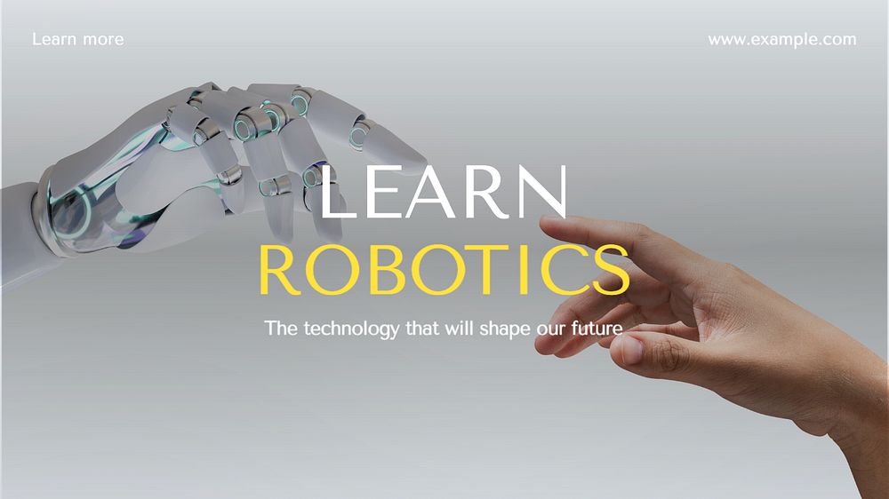 Learn robotics blog banner template, editable text