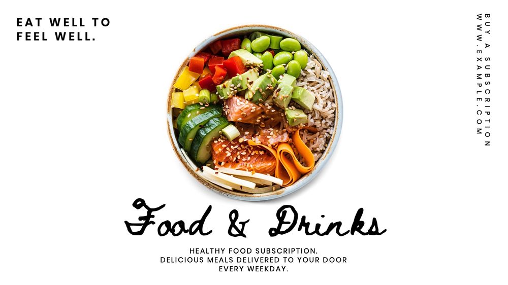 Food & drinks  blog banner template, editable text