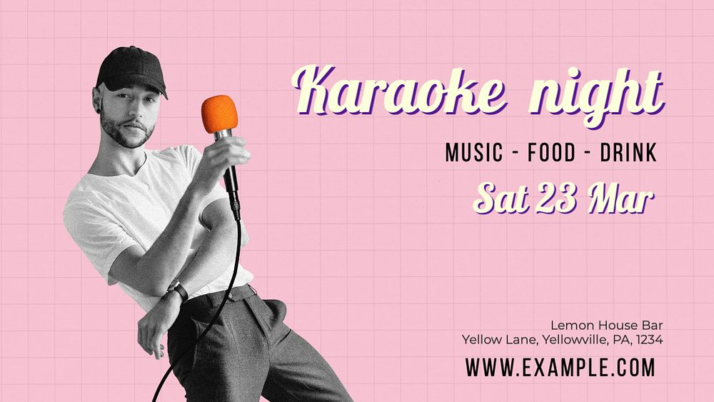 Karaoke night  blog banner template, editable text