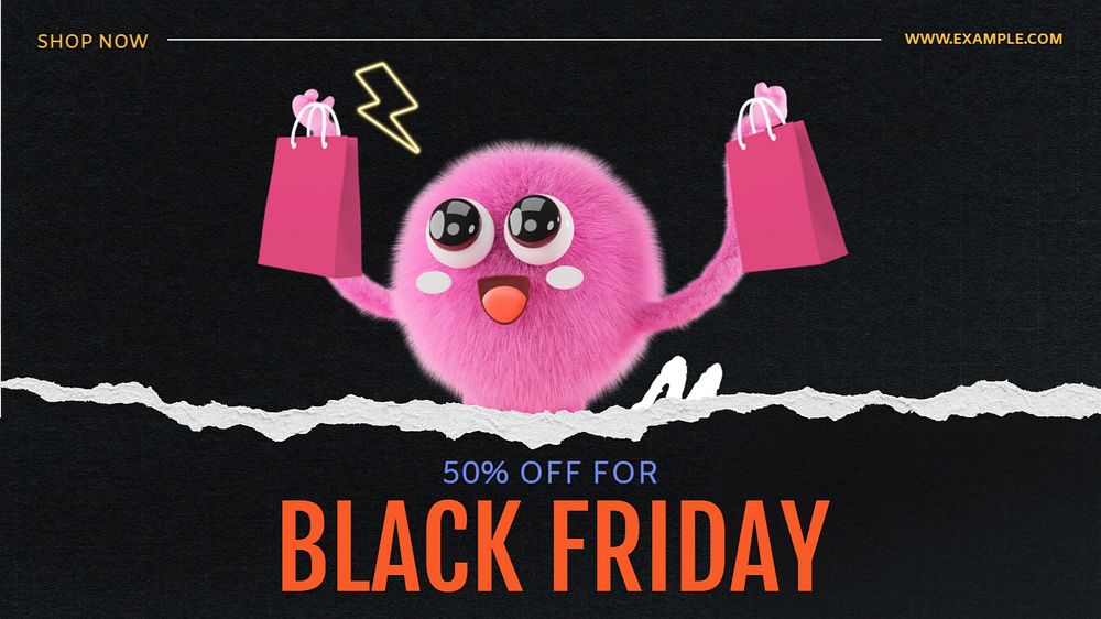 Black Friday  blog banner template, editable text