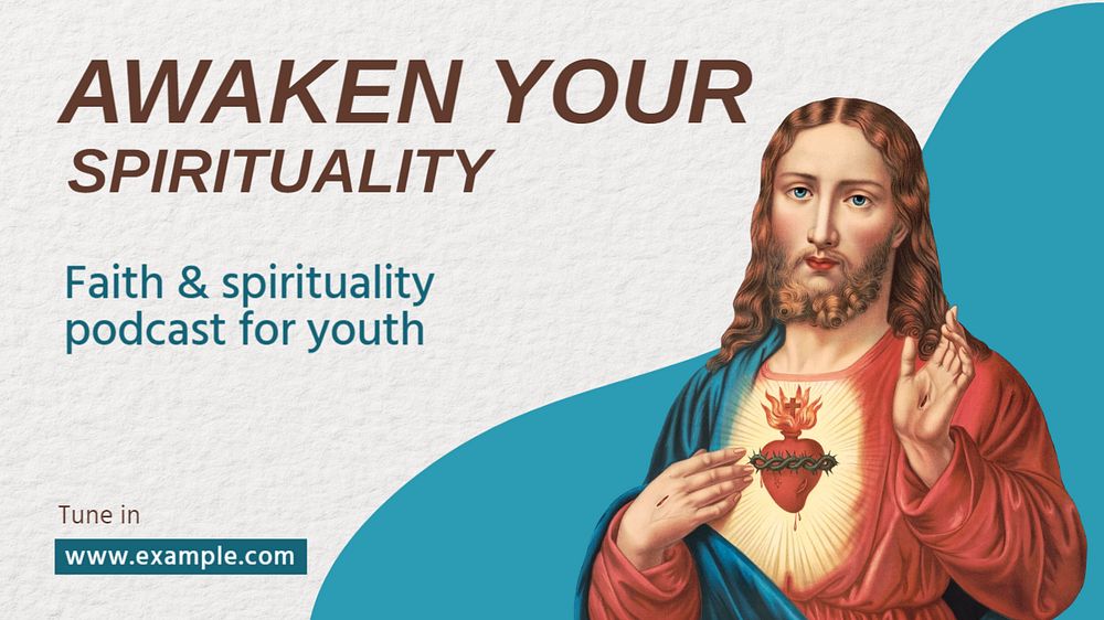 Spirituality & faith  blog banner template, editable text