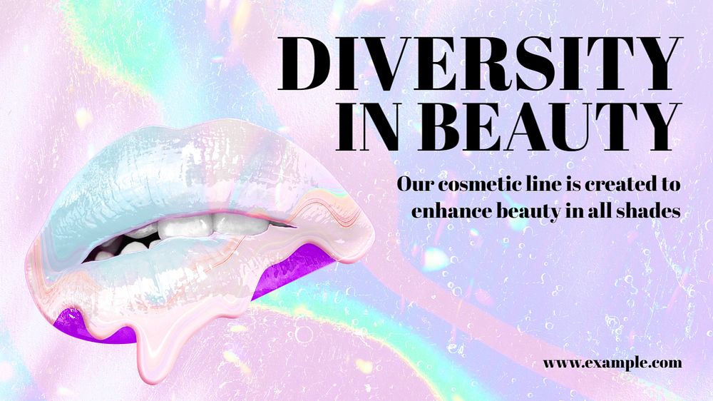 Diversity in beauty  blog banner template, editable text