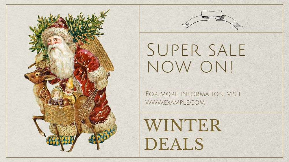 Winter deals  blog banner template, editable text