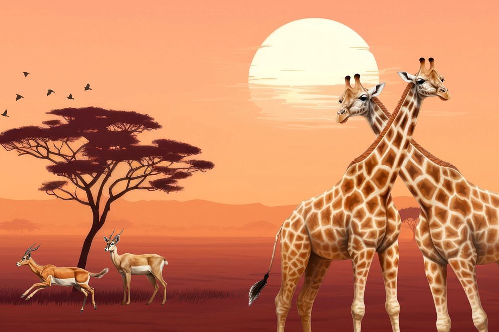 African safari digital paint background