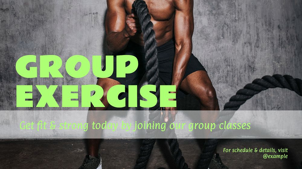 Group exercise blog banner template, editable text