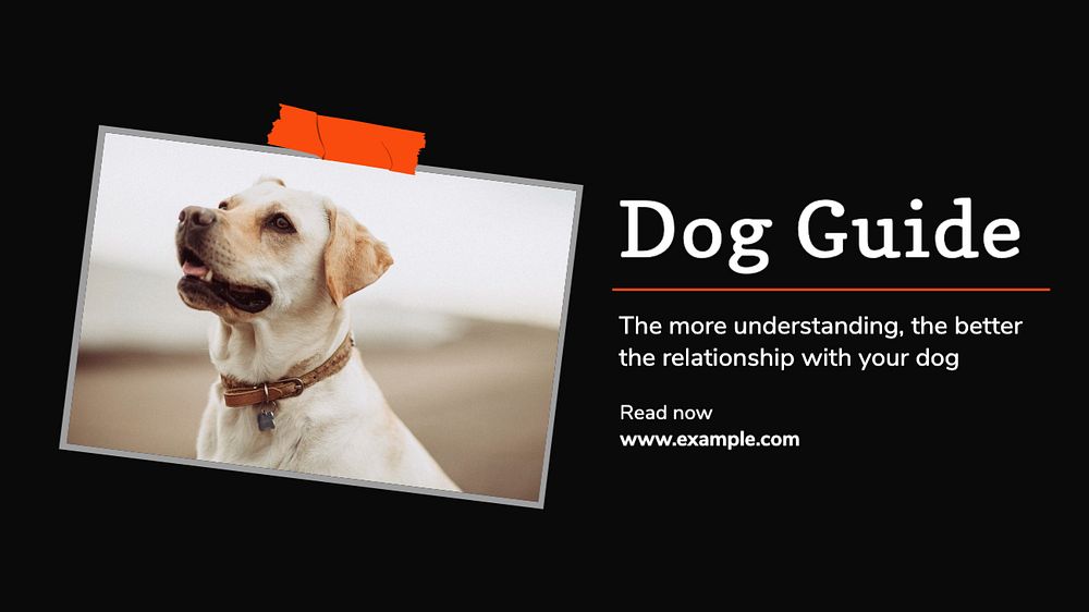 Dog guide  blog banner template, editable text