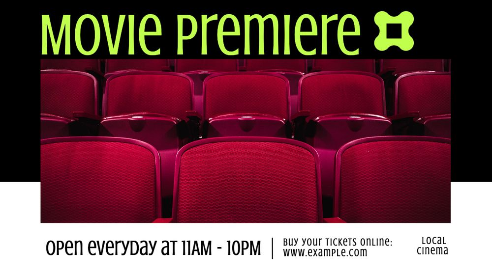 Movie premiere  blog banner template, editable text