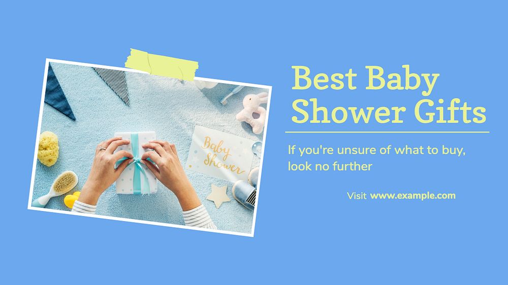 Baby shower  blog banner template, editable text