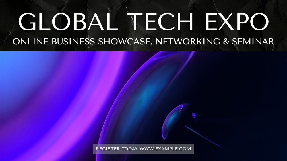 Tech expo  blog banner template, editable text