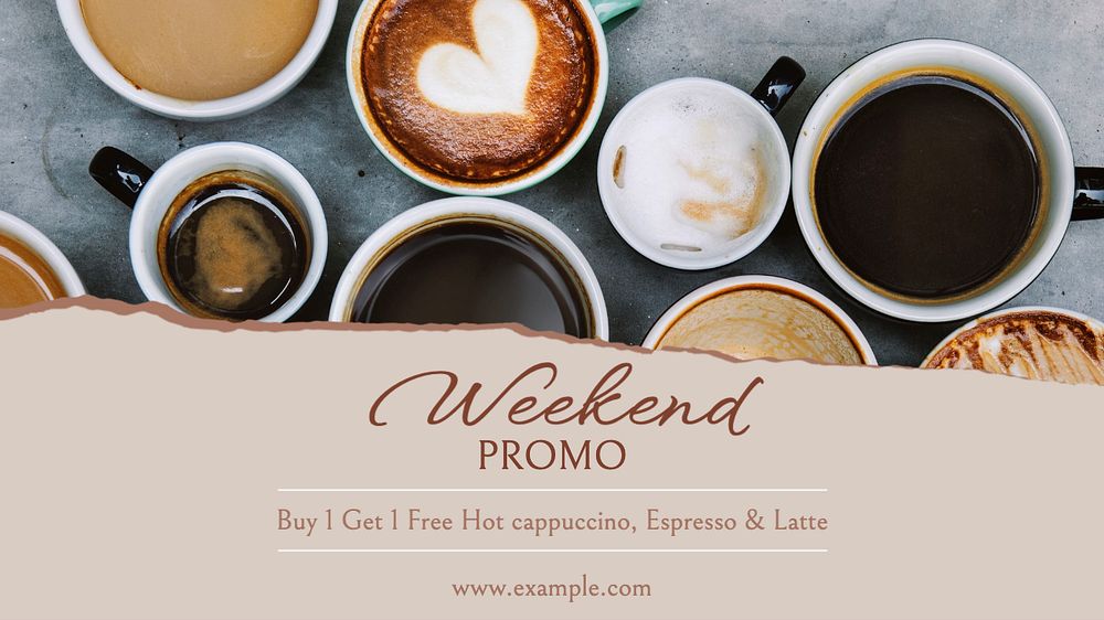 Weekend promotion blog banner template, editable text