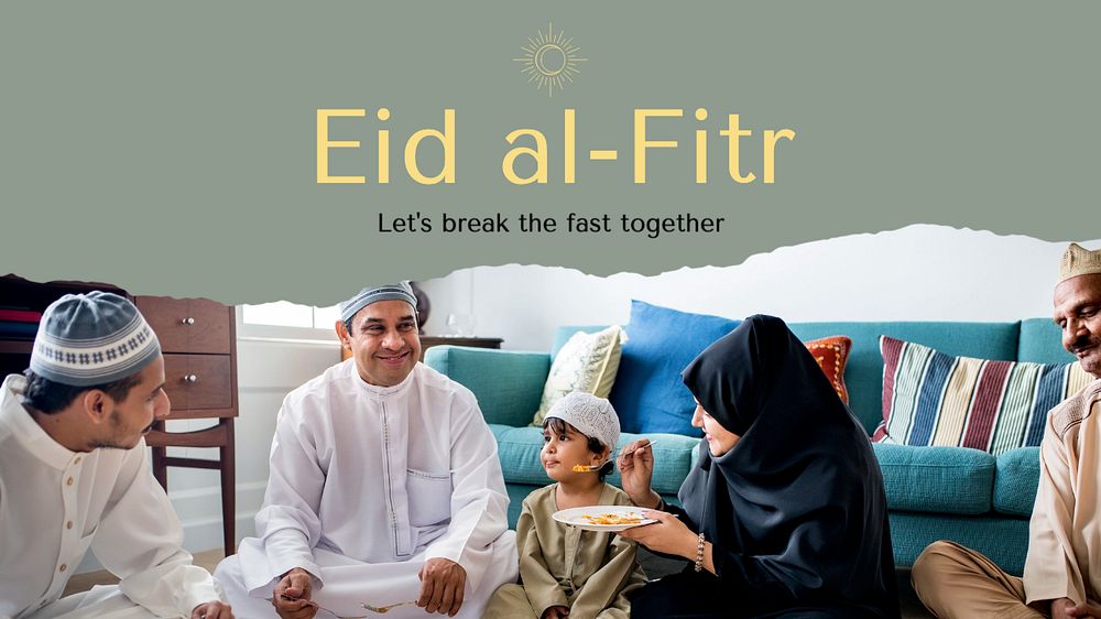 Eid al-Fitr blog banner template, editable text