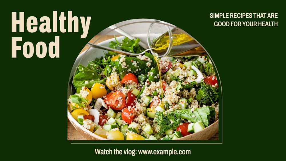 Healthy food blog banner template, editable text