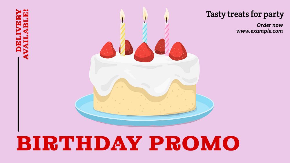 Birthday promo  blog banner template, editable text