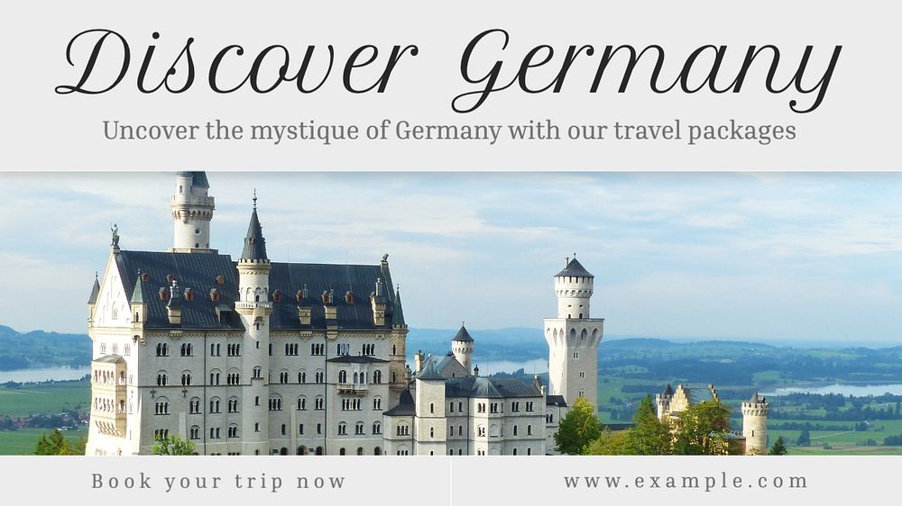 Discover Germany  blog banner template, editable text