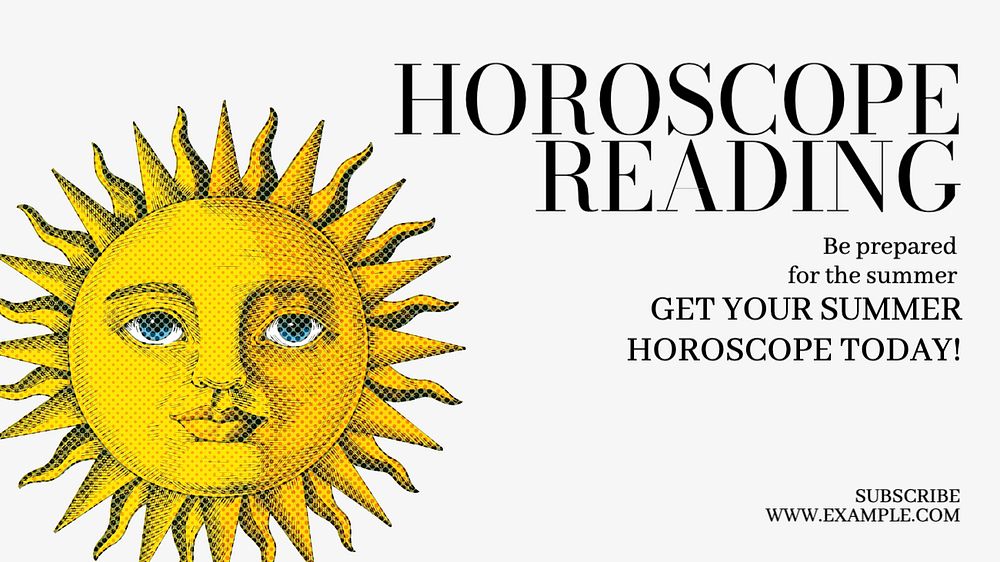 Horoscope  blog banner template, editable text