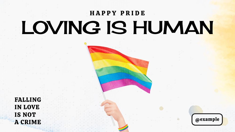 Happy pride  blog banner template, editable text