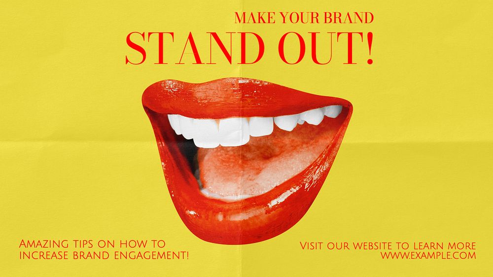 Brand engagement  blog banner template, editable text