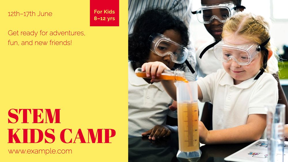 STEM kids camp  blog banner template, editable text