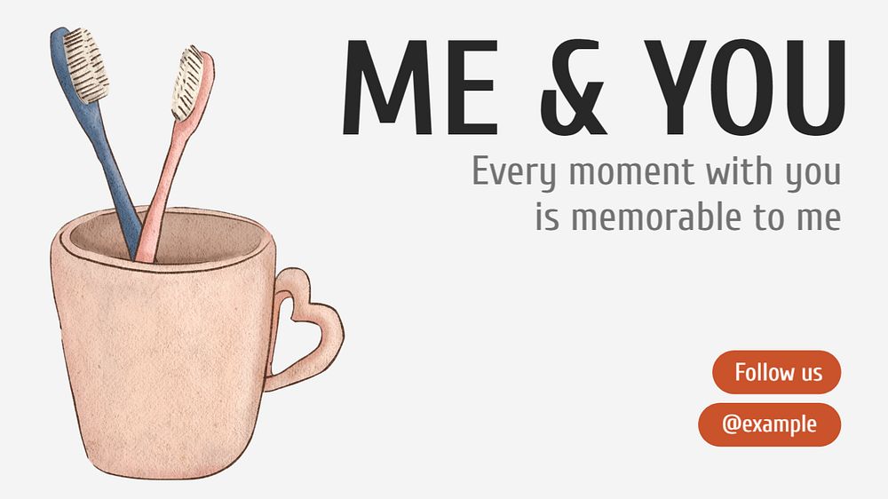 Me & you  blog banner template, editable text