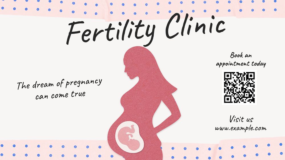 Fertility clinic  blog banner template, editable text