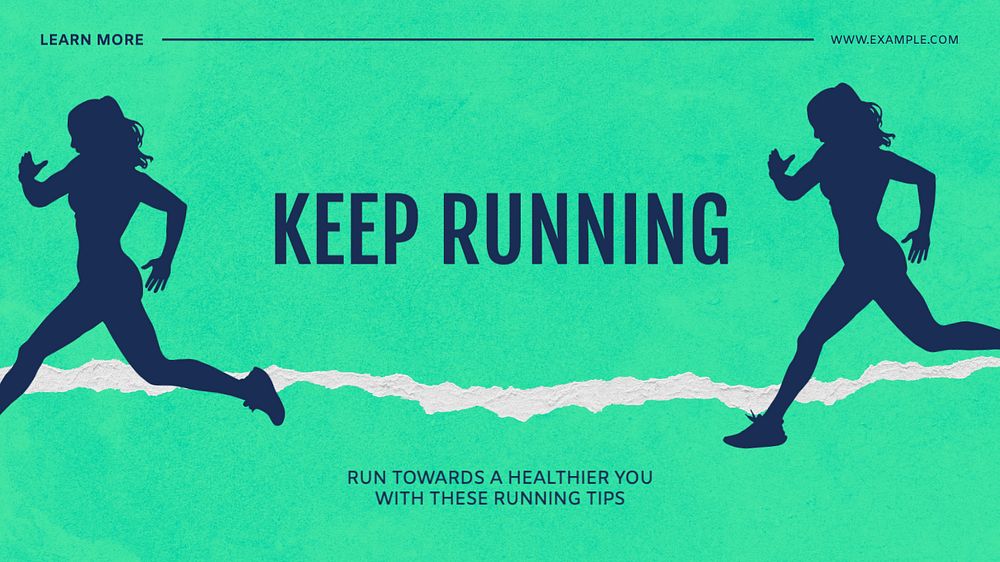 Keep running  blog banner template, editable text