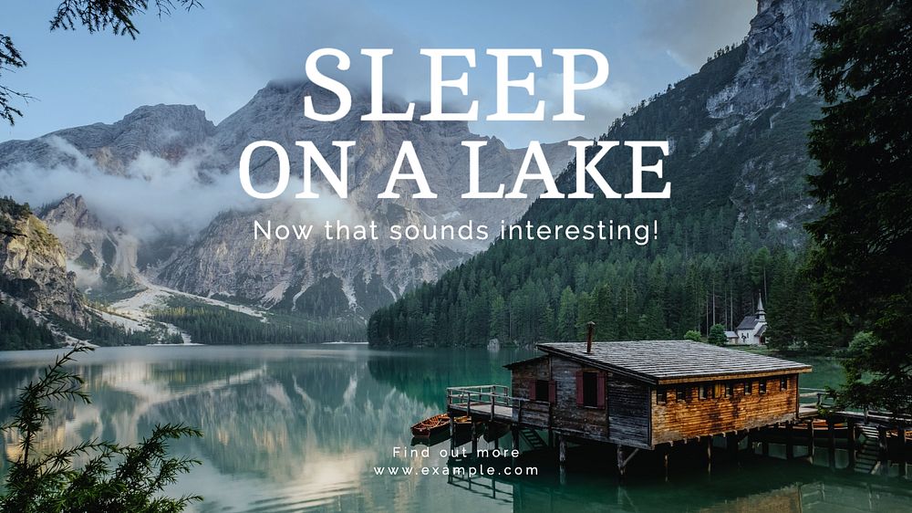 Sleep in nature  blog banner template, editable text