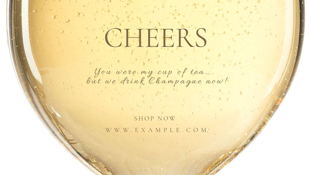 Bottle of Bubbles  blog banner template, editable text