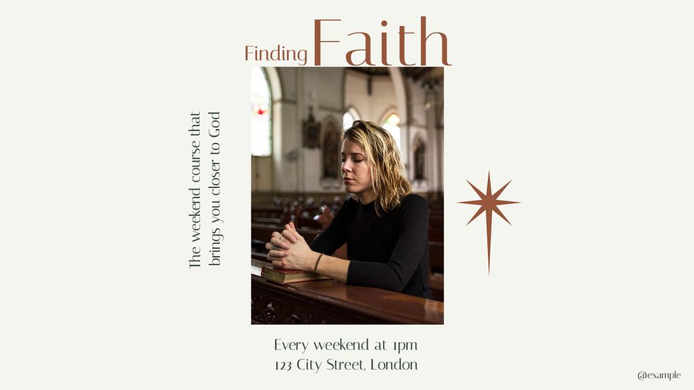 Finding faith blog banner template, editable text