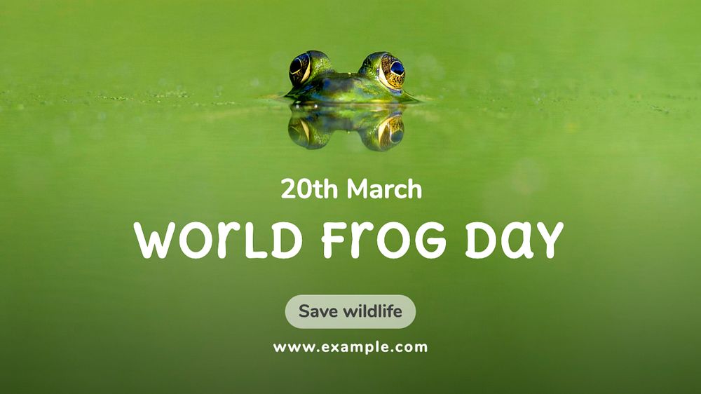 World frog day  blog banner template, editable text