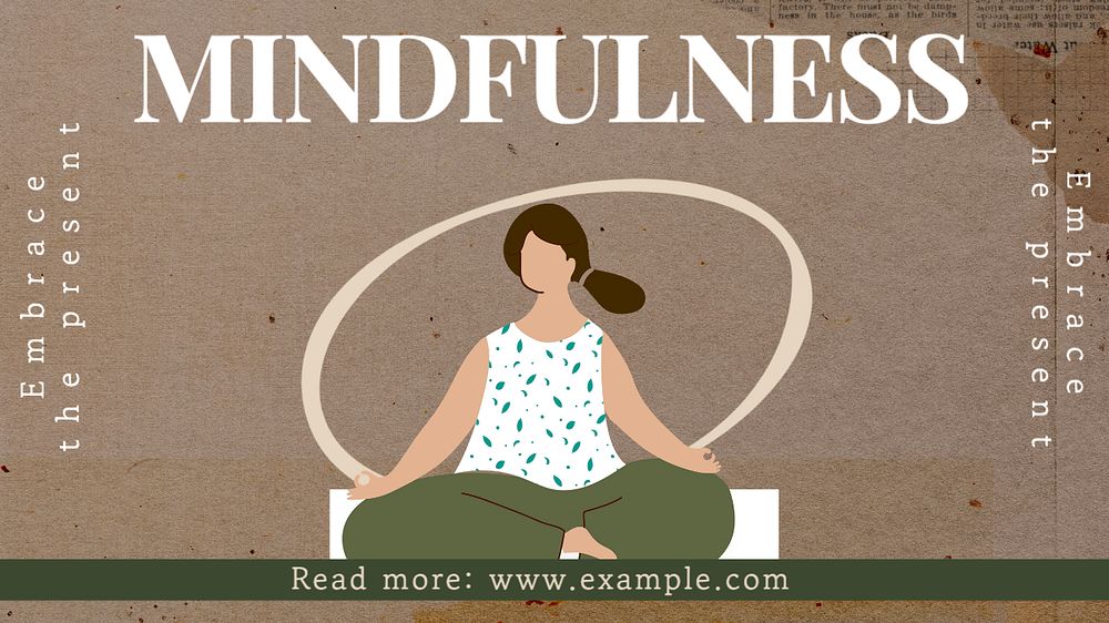 Mindfulness  blog banner template, editable text