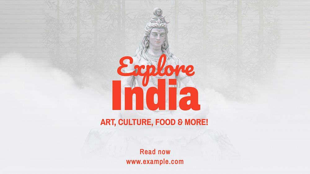 Indian art & culture  blog banner template, editable text