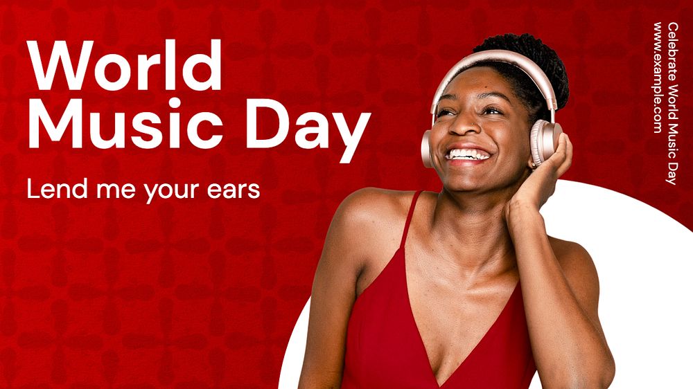 World music day  blog banner template, editable text