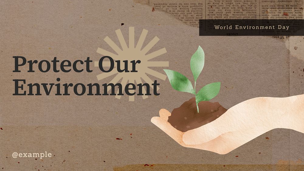 Protect environment  blog banner template, editable text