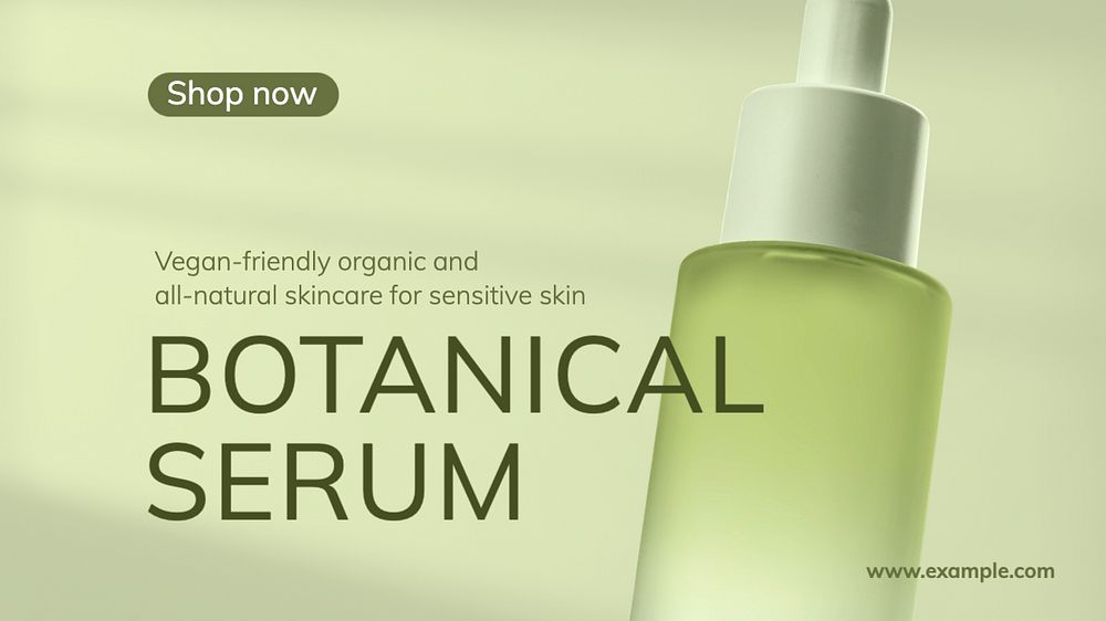 Botanical skincare  blog banner template, editable text