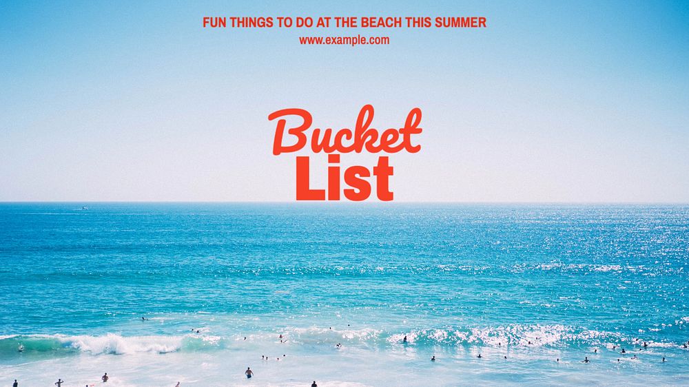 Bucket list  blog banner template, editable text