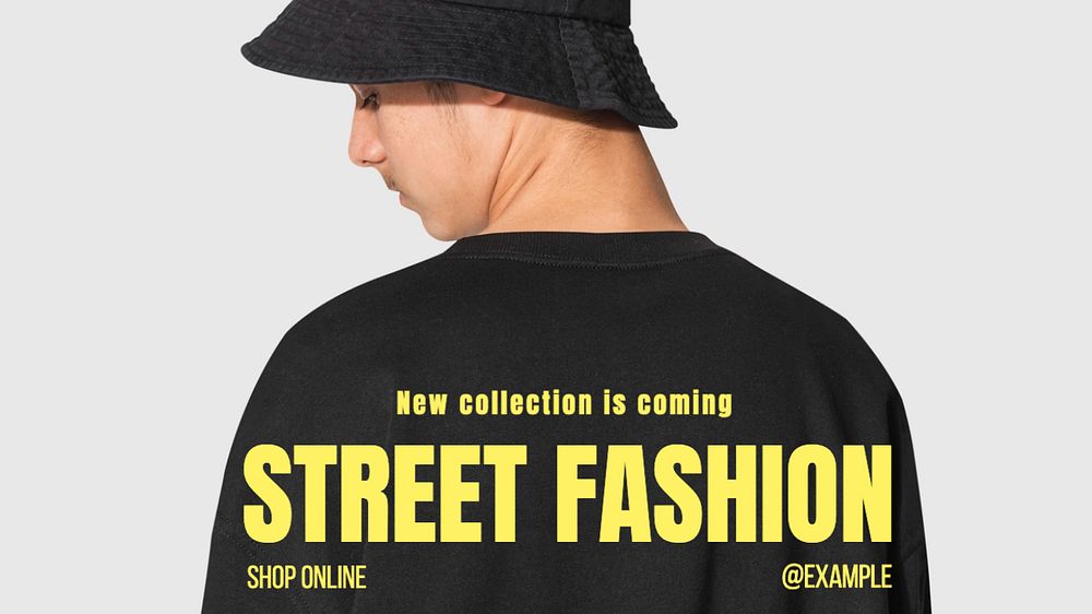 Street fashion  blog banner template, editable text