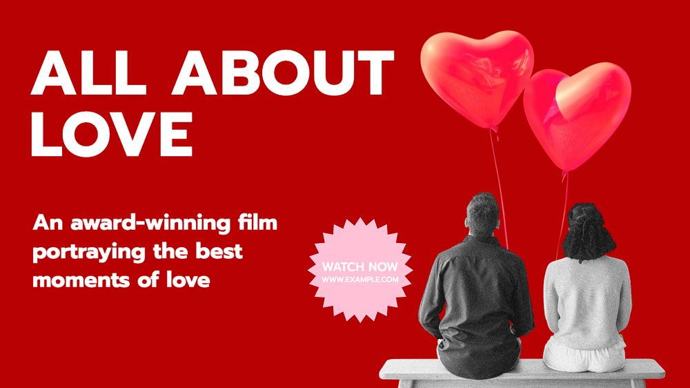 Love film  blog banner template, editable text