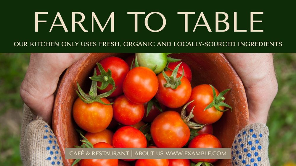 Farm to table blog banner template, editable text