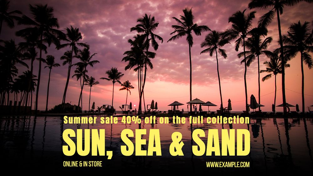 Summer sale  blog banner template, editable text