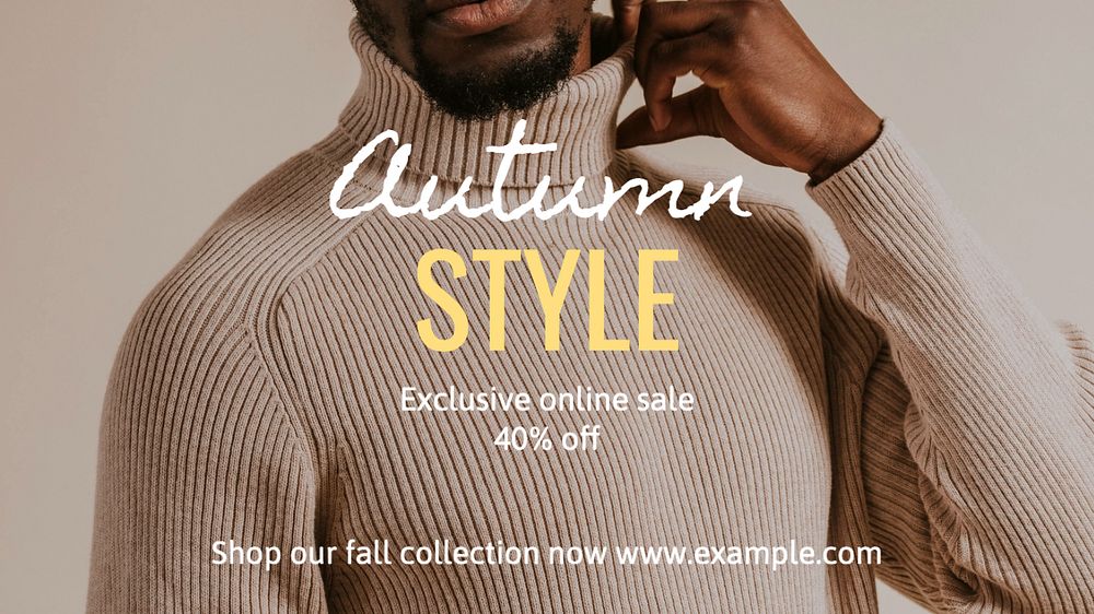 Autumn style  blog banner template, editable text